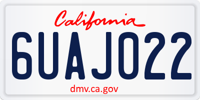 CA license plate 6UAJ022