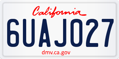 CA license plate 6UAJ027