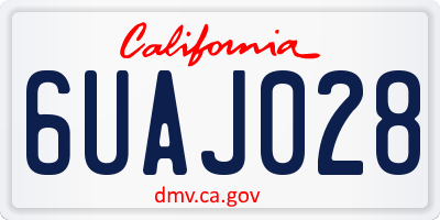 CA license plate 6UAJ028