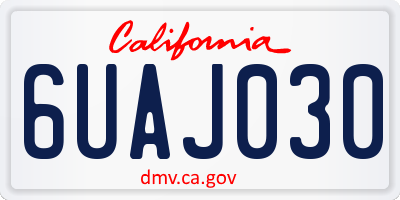 CA license plate 6UAJ030