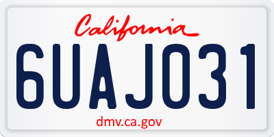 CA license plate 6UAJ031