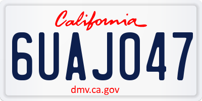 CA license plate 6UAJ047