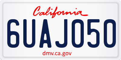 CA license plate 6UAJ050