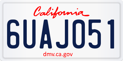 CA license plate 6UAJ051
