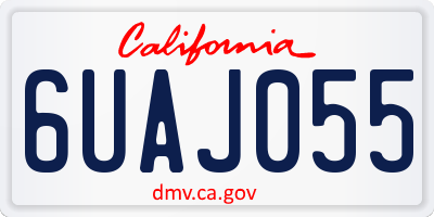 CA license plate 6UAJ055
