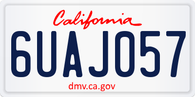 CA license plate 6UAJ057