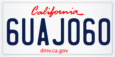 CA license plate 6UAJ060