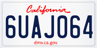 CA license plate 6UAJ064