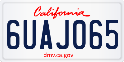 CA license plate 6UAJ065