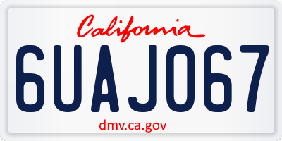 CA license plate 6UAJ067