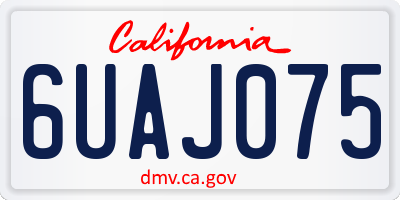 CA license plate 6UAJ075