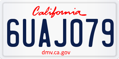 CA license plate 6UAJ079