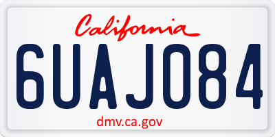 CA license plate 6UAJ084