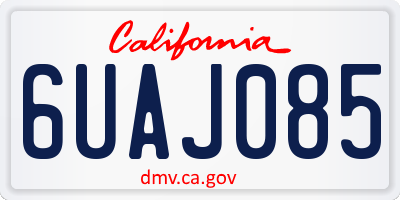 CA license plate 6UAJ085