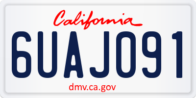 CA license plate 6UAJ091