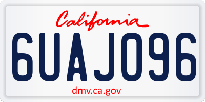 CA license plate 6UAJ096