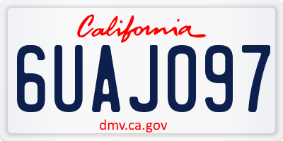 CA license plate 6UAJ097