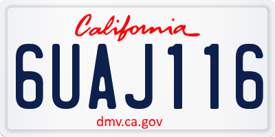 CA license plate 6UAJ116