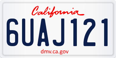 CA license plate 6UAJ121