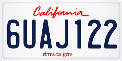 CA license plate 6UAJ122