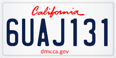 CA license plate 6UAJ131