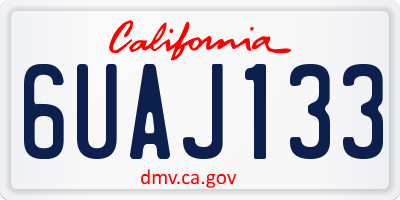 CA license plate 6UAJ133