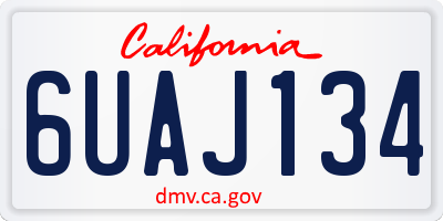 CA license plate 6UAJ134