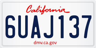 CA license plate 6UAJ137