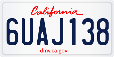CA license plate 6UAJ138