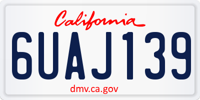 CA license plate 6UAJ139