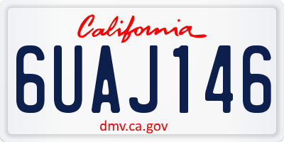 CA license plate 6UAJ146