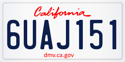 CA license plate 6UAJ151