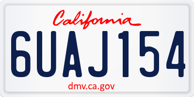 CA license plate 6UAJ154