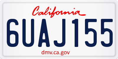 CA license plate 6UAJ155