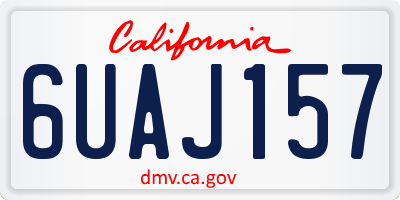 CA license plate 6UAJ157