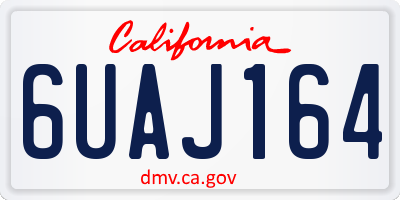 CA license plate 6UAJ164