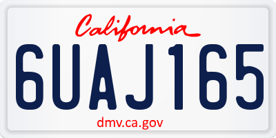 CA license plate 6UAJ165