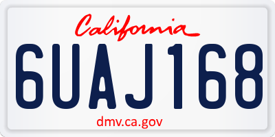 CA license plate 6UAJ168
