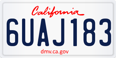 CA license plate 6UAJ183