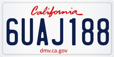 CA license plate 6UAJ188