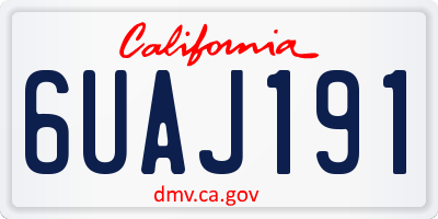 CA license plate 6UAJ191
