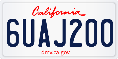 CA license plate 6UAJ200