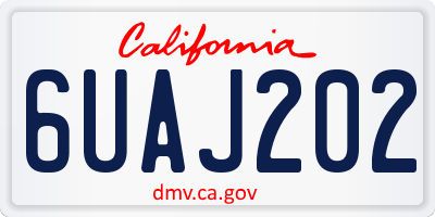 CA license plate 6UAJ202