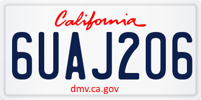 CA license plate 6UAJ206