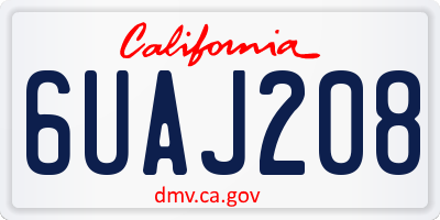 CA license plate 6UAJ208