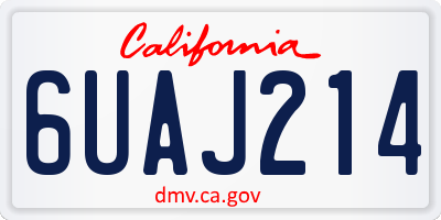 CA license plate 6UAJ214