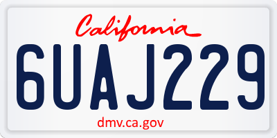 CA license plate 6UAJ229