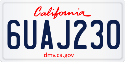 CA license plate 6UAJ230