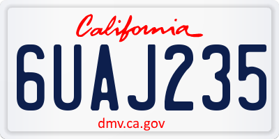 CA license plate 6UAJ235