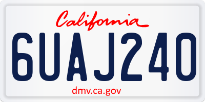 CA license plate 6UAJ240